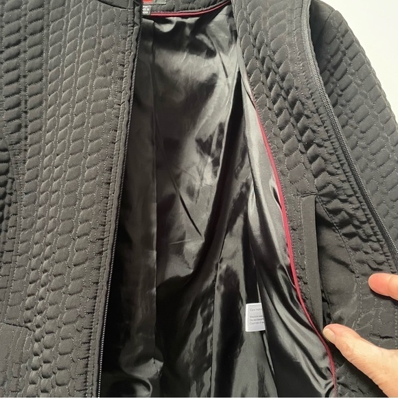 Gallery Petite Quilted Zipper Black Coat Size PM - Picture 5 of 8